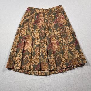 VTG Toni Garment for CC Magic Skirt Women 12 Floral Tapestry USA Made Wool Blend